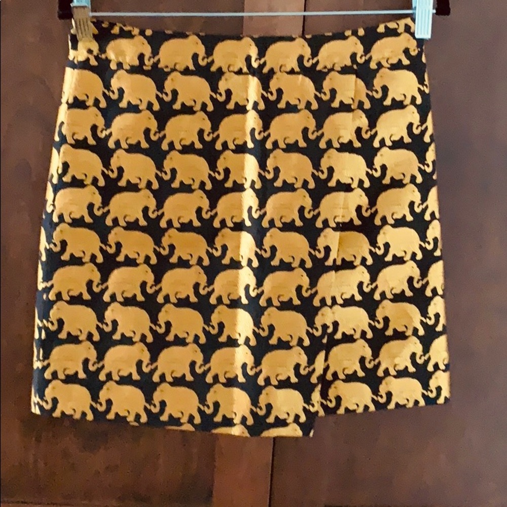 J.Crew Origami Faux Wrap Skirt in Elephant Parade